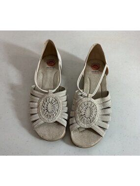 Earth Spirit Sandals Muse 2 Slip On Leather Comfort Peep Toe Womens 10 New